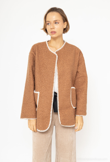Wholesaler C.CONSTANTIA - Coat with contrasting details in boiled wool