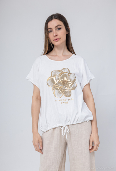 Großhändler C.CONSTANTIA - T-Shirt mit goldenem Blumenmuster