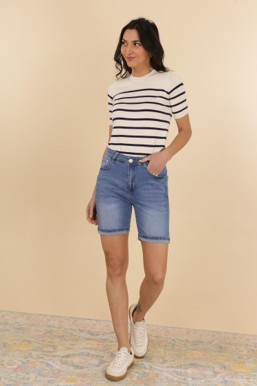 Wholesaler G-Smack - plus size dark blue shorts