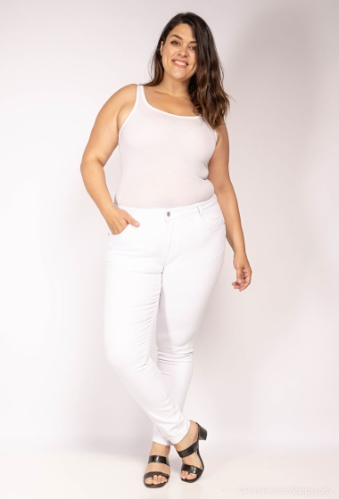 Grossiste G-Smack - jeans blanc slim grande taille