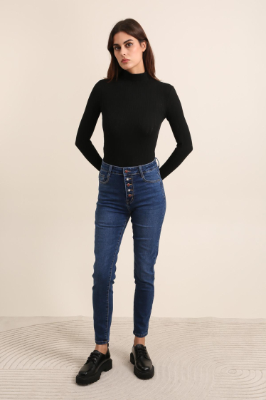 Wholesaler G-Smack - plus size buttoned blue jeans