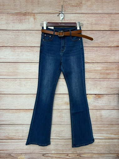 Wholesaler G-Smack - blue flared jeans with belt