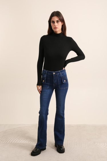 Grossiste G-Smack - jeans bleu évasé grande taille