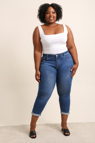 Grossiste G-Smack - jeans bleu mom fit grande taille