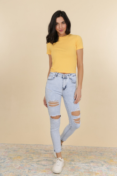 Wholesaler G-Smack - Ripped jeans with writing