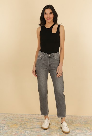 Wholesalers G-Smack - Jeans gray mom fit no stretch