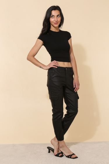 Wholesaler G-Smack - black coated cargo jeans