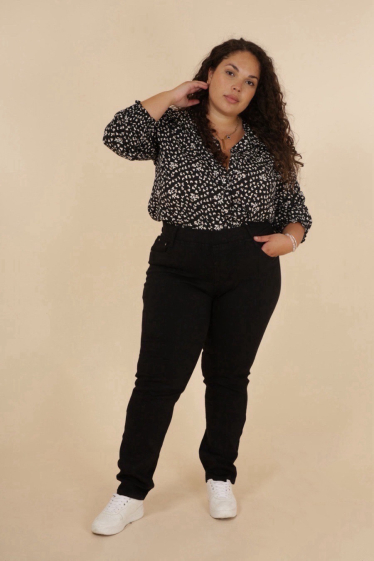 Wholesaler G-Smack - black jeggings without button plus size