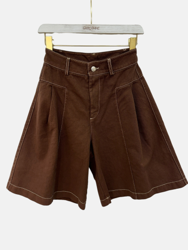 Wholesaler Garçonne - Bermuda shorts with contrast stitching