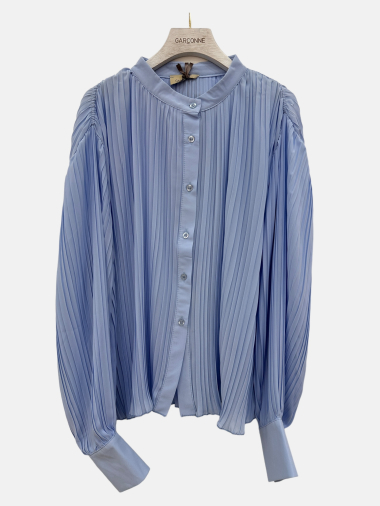 Wholesaler Garçonne - Pleated blouse with mao collar