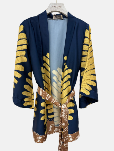Großhändler Garçonne - Kurzer Kimono mit weiten Ärmeln