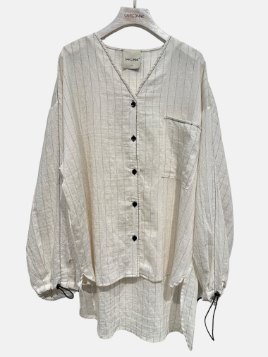 Wholesaler Garçonne - Cotton linen pocket shirt