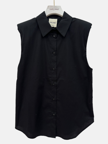 Wholesaler Garçonne - Sleeveless shoulder pad shirt