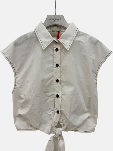 Wholesaler Garçonne - Sleeveless shirt with contrasting stitching