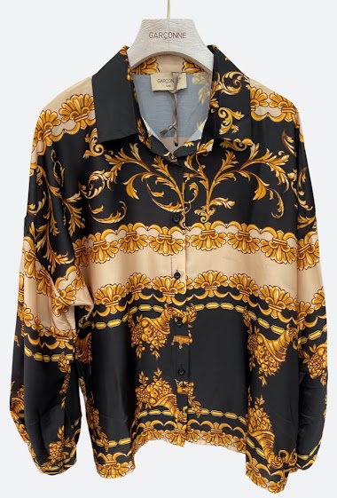 Patterned satin shirt Garçonne