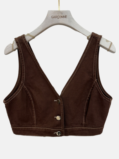 Wholesaler Garçonne - Cotton waiter vest with contrasting stitching