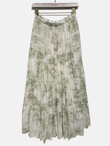 Wholesaler Garçonne - Cotton floor skirt with jungle pattern