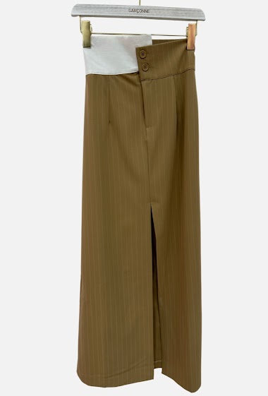 Wholesalers Garçonne - Asymmetric waist striped long skirt