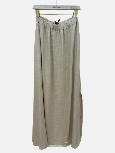 Wholesaler Garçonne - Long Beige Linen Flared Skirt - Boy