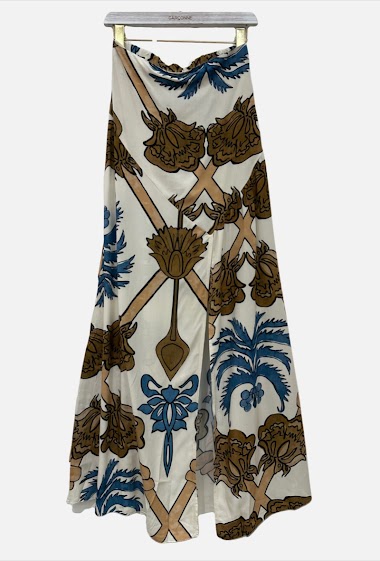 Wholesalers Garçonne - Fluid long skirt with front slit pattern