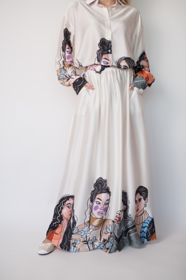 Wholesaler Garçonne - Long flowing patterned skirt
