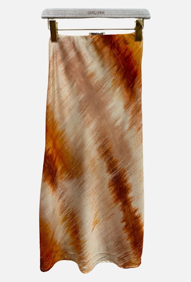 Wholesalers Garçonne - Mid-length satin skirt with pattern