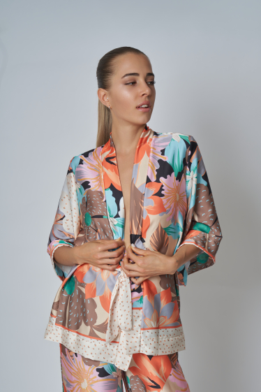 Wholesaler Garçonne - Patterned satin kimono