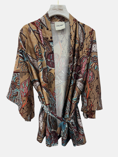 Großhändler Garçonne - Gemusterter Kimono aus Satin