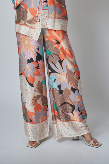 Wholesaler Garçonne - Loose patterned satin pants
