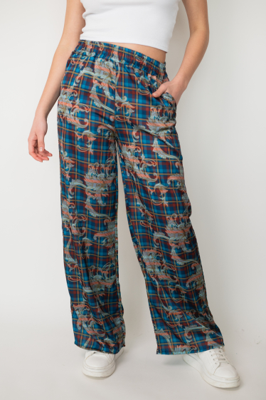Wholesaler Garçonne - Flowing satin pants with pattern