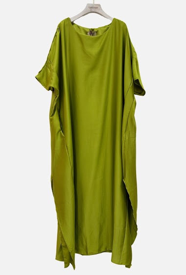 Wholesalers Garçonne - Satin kaftan dress with plain pockets