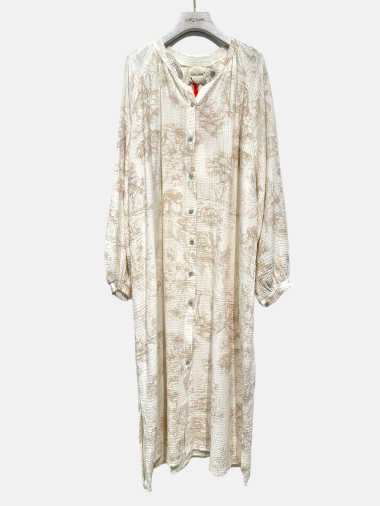 Grossiste Garçonne - Robe chemise à motif jungle