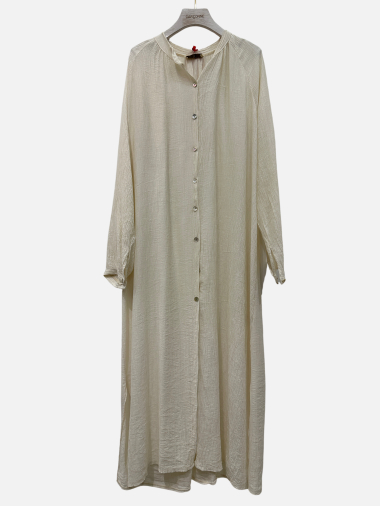 Grossiste Garçonne - Robe chemise longue à boutons