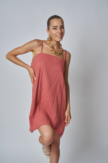 Wholesaler Garçonne - Flowy fine linen strap dress