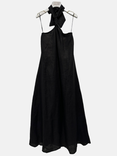 Großhändler Garçonne - Langes Kleid mit Schleifenausschnitt