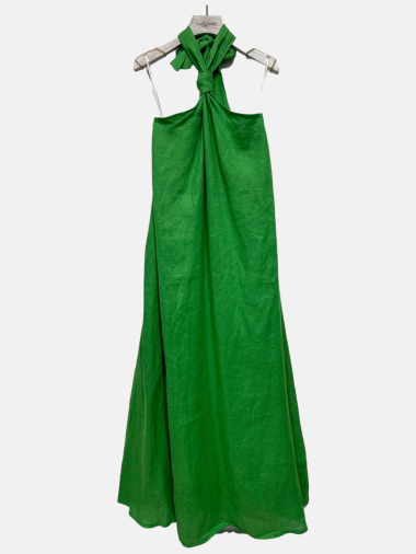 Großhändler Garçonne - Langes Kleid mit Schleifenausschnitt