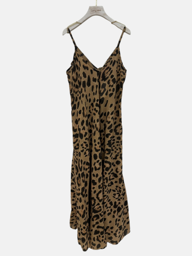 Wholesaler Garçonne - Long Leopard Print Strap Dress