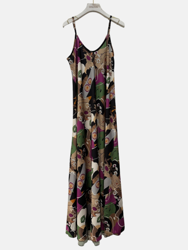 Wholesaler Garçonne - Long loose satin dress with fine straps