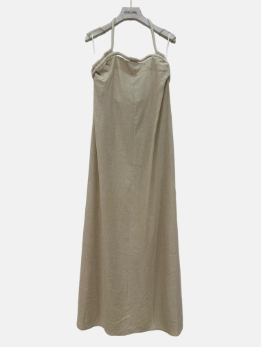 Grossiste Garçonne - Robe longue en lin à cordelette