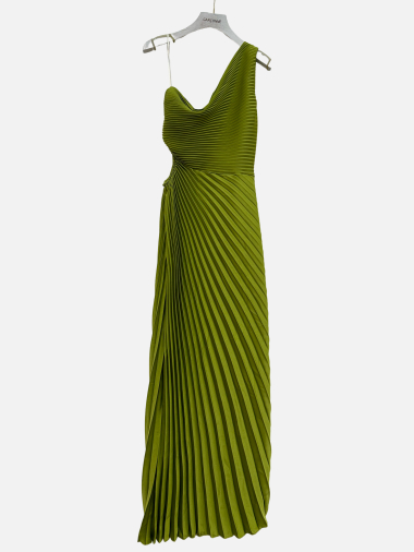 Grossiste Garçonne - Robe longue plissé asymétrique