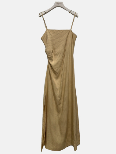 Wholesaler Garçonne - Long striped linen dress with thin straps