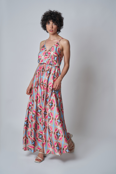 Wholesaler Garçonne - Long patterned satin dress