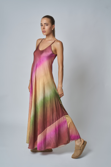 Wholesaler Garçonne - Long fine satin strap dress