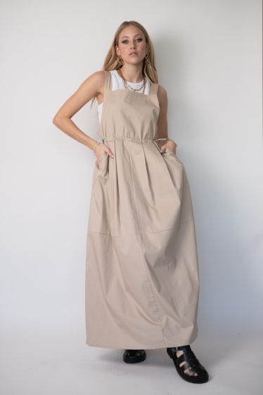 Wholesaler Garçonne - Poplin dress with large sleeves and tightened at the waist