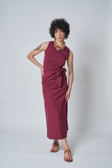 Wholesaler Garçonne - Sleeveless dress with bow at the waist