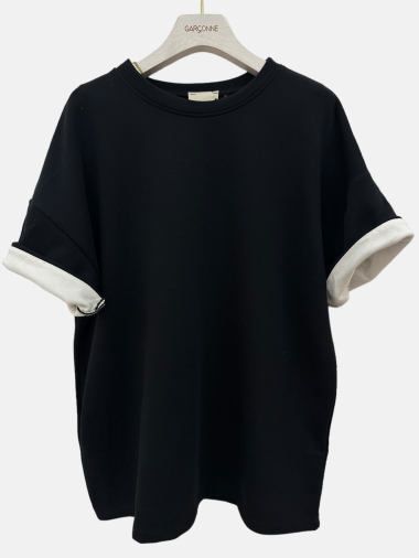 Wholesaler Garçonne - Two-tone short sleeve cuffed sweatshirt