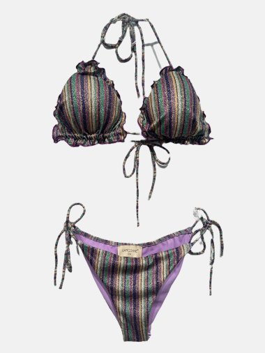 Wholesaler Garçonne Swimwear - Patterned lurex string bikini