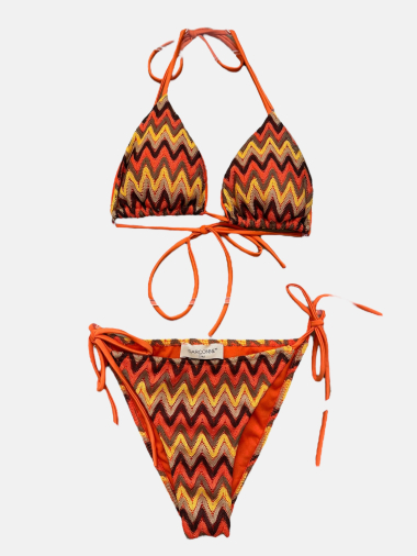 Großhändler Garçonne Swimwear - Gemusterter String-Bikini aus Lurex