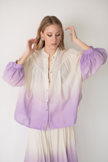 Großhändler Garçonne - Bluse aus Baumwolle mit Batikmuster