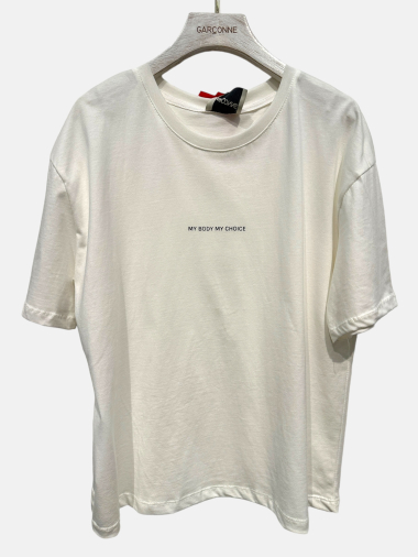 Grossiste Garçonne - T-shirt manche courte "My body my choice"